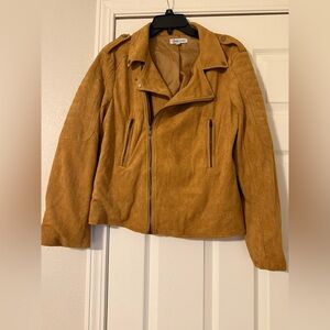 Elegant Tan Leather Jacket for Women